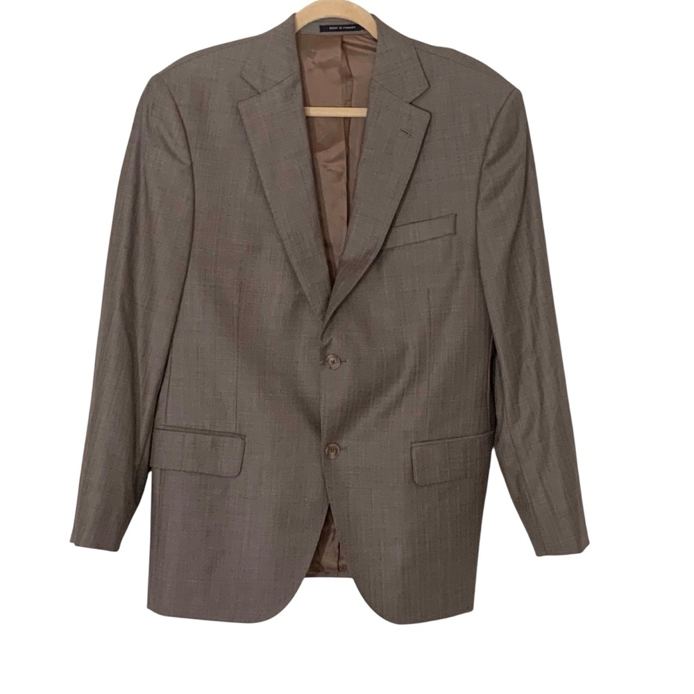 Daniel Cremieux Taupe Gray Stripe 40S 34 Men's Loro Piana 100% Wool Blazer